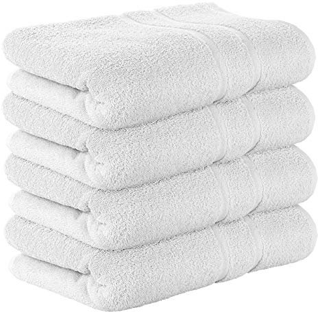 StickandShine 4er SET Premium Frottee Badetuch 100x150 cm in weiß in 500g/m² aus 100% Baumwolle