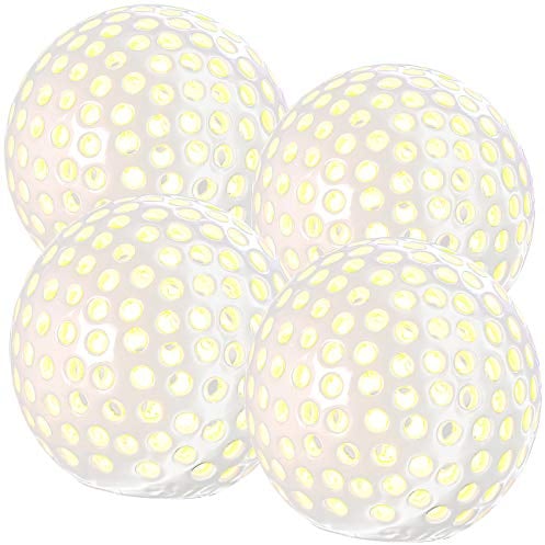 Lunartec dekorative Lampen: 4er-Set kabellose LED-Dekoleuchten aus Keramik, ؠ83 mm (LED Windlicht Batterie, Deko Lichter mit Batterie, Tischlampen)
