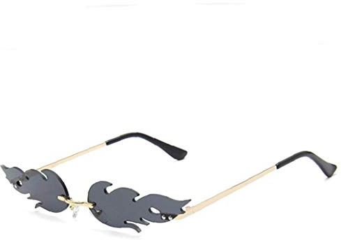Lankater Flamme Sonnenbrille Feuer Randlos Welle Sonnenbrillen Grenzen Brillen Dress-up Zubehör 1pc