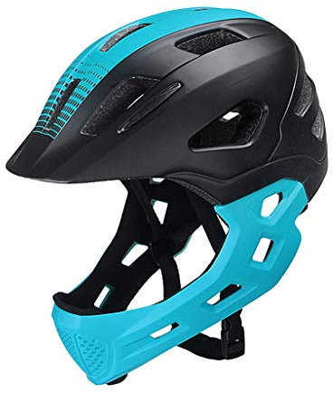ZHEN BMX-Helme für Kinder mit vollem Gesicht, Kindersicherheit Multifunktionssport Radfahren Junge Hüte Mädchen Mütze, mit Rücklichtern, Einstellbarer Kopfumfang 46-56 cm, für Kleinkinder und Jug