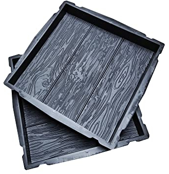 FHONYX 2 Stück Gießform Pflasterform Schablone für Beton 40x40x5cm, Gehwegplatte, Bodenbelag Platten, schalungsformen, Nachahmung Holzmaserung, Gartendekoration, DIY, Gehweg, Pflastersteine, Gießen