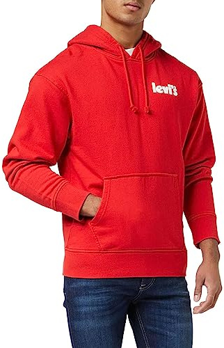 Levi's Herren Relaxed Graphic Sweatshirt Hoodie Kapuzenpullover,Poster Logo Aura Orange,M