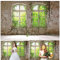 WaW 2.7x1.8m Rustikal Fenster Frühling Fotohintergrund Shabbychic Beton Blumen Hintergründe für Fotostudios, Kinder, Porträt, Fotowand, Fotobox, Video Hintergrund Grau