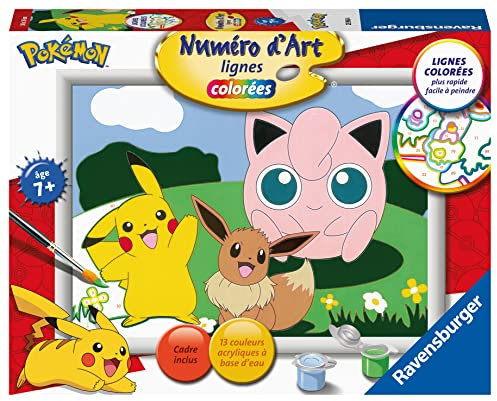 Ravensburger – Numéro d’Art Moyen Format – Pokemon – Loisir créatif – Kit de Peinture par numéros – Activité détente et créative – Dès 7 Ans – 23596 – Version française