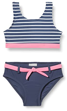 Playshoes Mädchen Uv-schutz Bikini Badeanzug Schwimmanzug Badebekleidung, Ringel, 122-128 EU