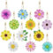 12 Stück Diamond Painting Schlüsselanhänger, Doppelseitige 5D Diamond Blumen Diamond Painting Anhänger Crystal Strass Mosaik Diamant Malerei schlüsselbund Stickerei Kunst Handwerk für Frauen Mädchen