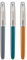 3 Jinhao 86 Füllfederhalter-Set (Malachitblau, Khaki und graues Harz) Extra feine Feder mit nachfüllbarem Tintenkonverter