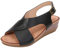 rismart Sandale Femme Compensees Basse Talon Croix Croisée Bout Ouvert Chaussure d'été Noir,38