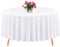 1 Packung runde Tischdecke, 305 cm, weiße Polyester-Tischdecke, waschbare Tischdecken, Polyester-Stoff-Tischdecke für Hochzeit, Party, Bankett, Buffet, Feiertagsessen (weiß, 305 cm)