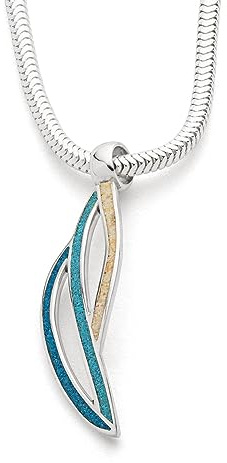 DUR Schmuck: Anhänger Ocean Stream mit Strandsand und blauem Steinsand, P4259
