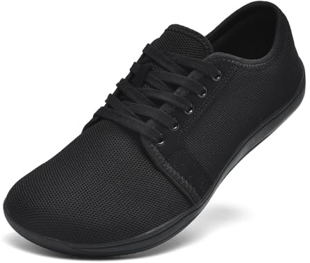 Gugifcto Barefoot Minimalistes Chaussures - Chaussures Maille Pieds Nus Marche Légère Chaussure Fitness pour Homme Femme Black 36