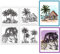 GLOBLELAND 4 Stück Mini-Stempel Im Sommer-Strand-Stil Für DIY Scrapbooking, Mini-Kokosnussbaum-Silikon-Stempel, Transparente Stempel Für Karten, Fotoalbum, Tagebuch, Zuhause