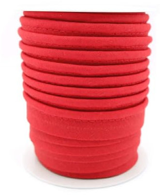 TEXTEX = Piping for Sewing, Decoration, and Crafts. Composition 50% Cotton and 50% Polyester. Total Width of 15mm, Cord of 5mm, and Flap of 10mm. 10 Meter Reel - (Ferrari Red)