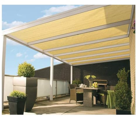 Toile d'ombrage, Stores à bandes Voile - Tissu perméable, Couverture de pergola Bloc UV Auvent avec œillets pour patio extérieur, terrasse de jardin ( Couleur : Beige , Taille : 0.3x9m(11.8x29.5') )