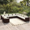 DYRJDJWIDHW europaletten,gartenmöbel Set,palettenkissen,11-TLG. Garten-Lounge-Set mit Kissen Braun Poly RattanGeeignet für Garten, Swimmingpool, Wohnzimmer, Terrasse