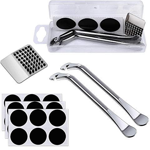 Oumers Bicycle Inner Tube Repair Kits, Bike Cycling Rubber Solutions Puncture Repair Tools/Device Geart for Bike Tire Changes(Tire Levers,Tyre Patch, Metal Rasp, Storage Box)