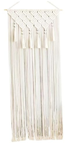 Hperu Macré Rideau de Porte, Macrame Suspendu, Coton de 26x79 Pouces Rideau de Porte Macrame avec Gland, Art Mural Boho tissé, Mur de Tapisserie pour Portes, décoration de fenêtres