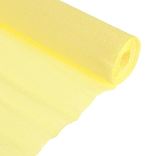 TOP-VIGOR Crepe pappersrulle, gul, 25 cm x 2,5 m, festdekorationer