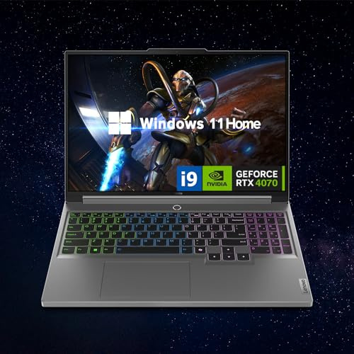 Lenovo Legion 16 QHD+ i9 RTX 4070 Gaming Laptop, 16 QHD+ (2560 x 1600) 165 Hz, Intel i9-14900HX, NVIDIA GeForce RTX 4070, 32GB RAM, 2TB SSD, RGB Backlit Keyboard, Windows 11 Home, Grey