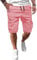 JMIERR Cargo Shorts Herren Baumwolle Kurze Hosen Herren Elastische Taille mit Taschen Rosa XL