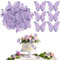 48 Stück Tortendeko 3D Schmetterlings Kuchen Deko Lila Damen Mädchen schmetterling Geburtstagskuchen Cupcake Topper für Geburtstagsfeier