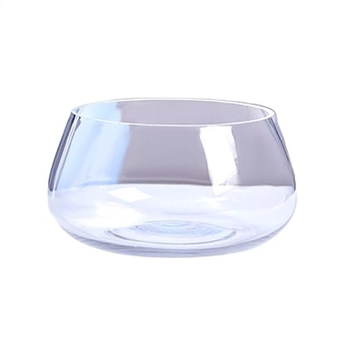 GLigeT Acuarios Tanque de Peces Redondo de Vidrio, Tanque ecológico pequeño for el hogar, Acuario Transparente, Escritorio, Tanque De Agua de Tortuga for el hogar, plantación Peceras(Grande)