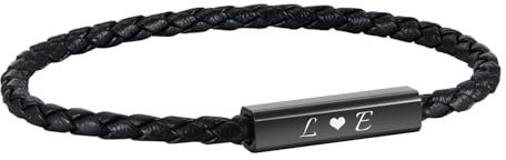 XUANPAI Partnerarmbänder Pärchen Armband mit Gravur - Lederarmbänder für Männer Frauen Magnetische Herz Paar Armbänder Weihnacht Jubiläum Geburtstagsgeschenk Ich Liebe Dich Geschenke