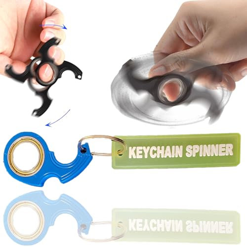 CALLYSONIC Fidget Spinner Schlüsselanhänger,Spinner Schlüsselanhänger, Fidget Toy, Stressabbau für Erwachsene, Entspannung,Schlüssel Spinner,Spinner (blau)