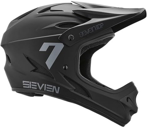 7 iDP M1 MTB Mountain Bike Full Face Lightweight Vented Bicycle Helmet (Matte Black, M)