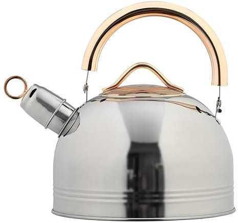 Hervidor de té, tetera Whistlitea con mango resistente al calor, hervidor de té de acero inoxidable antiquemaduras, hervidor de agua de 3 L para sala de té, estufa de gas, cocina de inducción/Col