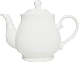 Weiße Porzellan-Teekanne, kleiner Lotus-Teetopf, Kaffee-Tee-Wassertopf, Vintage-Keramik-Schwanenhals-kleine Kanne (0,4 l)