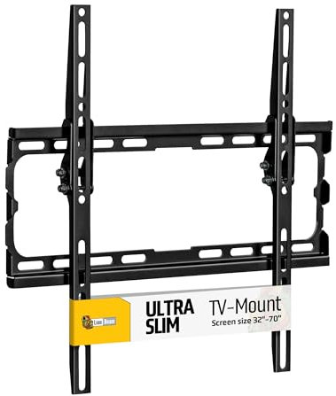 Lion Beam Ultra-Slim TV Wall Mount for most 32-70 inch Screens Max Vesa 400 x 400, Universal TV Mount Strongly Holds upto 100lb, Low Profile TV Mount bracket with 0-8° Anti-Glare for perfect Viewing