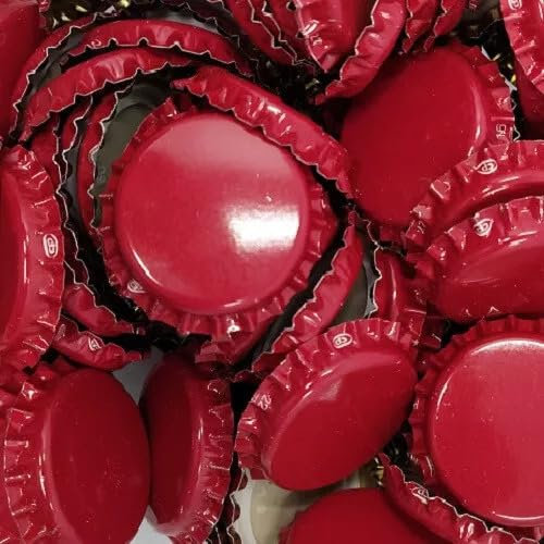 100 x Kronkorken 26mm - Kronenkorken mit Kunststoffeinlage - Bierkapsel für Bierflaschen Limonadeflaschen (ROT, 100 Stück)