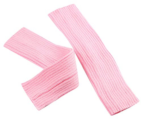 Damen Stulpen Schweißband Set 1 Stück 80er 90er Neon Grün Gelbe Rose Bein Neon Strümpfe Gestrickte Stulpen Laufen Stirnband Armbänder für Karneval Tanzen Aerobic Bein Stulpen Zubehör