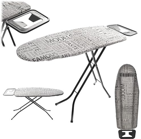 KADAX Tabla de planchar de 111 x 31 cm, tabla de planchar al vapor con patas antideslizantes, tabla de planchar de altura ajustable con funda extraíble, tabla de planchar para plancha de vapor