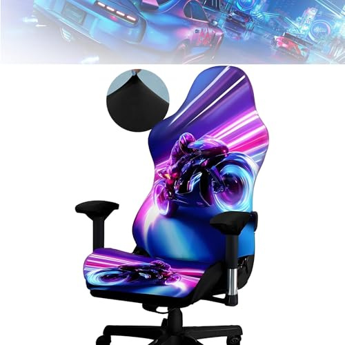 Tedkoo Fundas para sillas de Juego, Fundas para sillas elásticas Patrones de Coches de Carreras para Oficina Gaming Computer Chair(Without Chair)(Gaming Motif C)