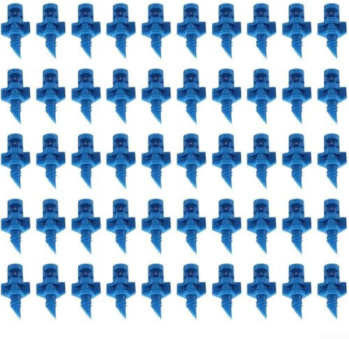 50pcs Lawn Watering Spray Misting Nozzle Set Spray Adjustable Flow Irrigation Drippers, Garden Adjustable Sprinkler For Various Pipe Types (90 Grad)