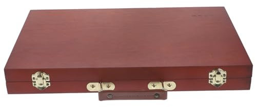 Angoily Holz Malwerkzeugkasten Pigmentbox Mit Tragegriff Tragbares Aquarell Ölstiftetui Praktischer Farb Und Aufbewahrungskasten Für Künstler