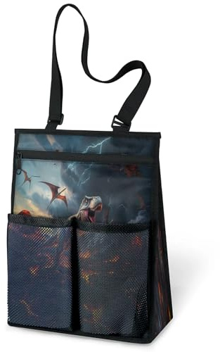 Dinosaurier-T-Rex-Duschtasche, tragbare Tragetasche, Dusch-Caddy, Taschen, zum Aufhängen, Kulturbeutel, Organizer für Reisen, Fitnessstudio, Camping, Strand, Badezimmer, Schlafsaal