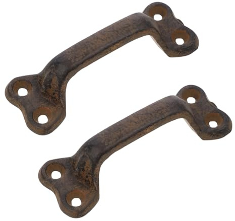 TOVINANNA 2 pezzi Maniglia Porta in Ghisa Vintage Maniglia Rustica per Porte Scorrevoli e Stalle Resistente e Facile da Installare per Cancelli Armadi e Giardini Stile Classico e Decorativo