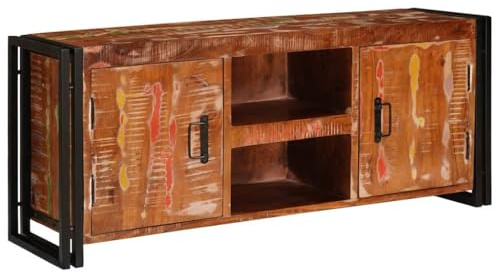 Generico Mobile TV Multicolore Legno massello di riciclo,Multicolore,28.58kg,4104753