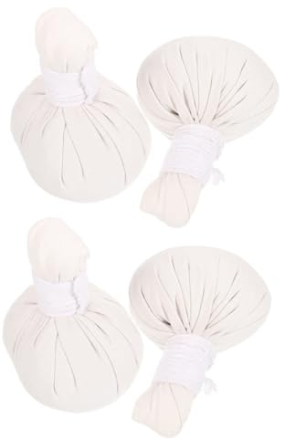 Homoyoyo Lot de 4 Boules de Massage Chauffantes aux Herbes Thaïlandaises Compresses de Moxibustion Chinoise Balle de Relaxation aux Huiles Essentielles Format Compact pour Spa et
