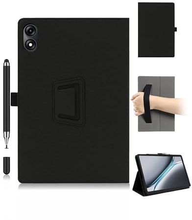 OAZSWGG für TABWEE T50 11-Zoll-Tablet-Hülle (inklusive Stylus-Stift) – Schwarz Stoßfeste Standhülle | Soft-Touch-Oberfläche für Handheld-Nutzung und TV-Betrachtung