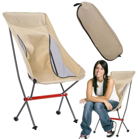 Generisch Camping Folding Chair, Portable Chair for Sitting, Non-Slip Seat, for Camping, Hiking, Fishing, Picnic, Patio, Balcony, Garden and Backyard