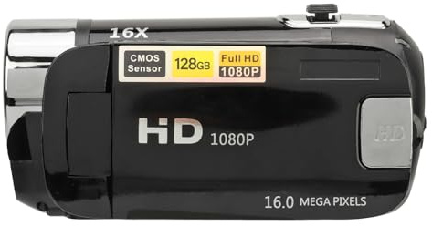 Ejoyous Videocámara con Cámara de Vídeo Vintage, Videocámara Portátil Digital 1080P de 16 MP con Pantalla Giratoria, Ideal para Viajes y Recuerdos Familiares (Black)