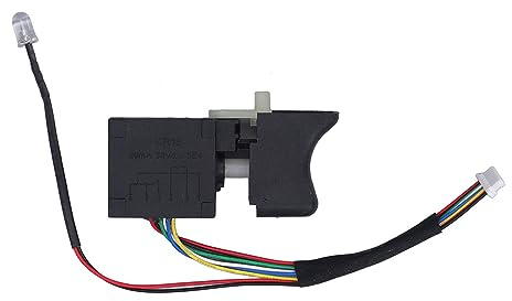 Spacnana Interruptor de Gatillo de Taladro Inalámbrico PC Llave Eléctrica sin Escobillas de 8 Pines Interruptor de Accionamiento Reversible de 36 V Reemplazo para Reparación y Uso de Piezas de