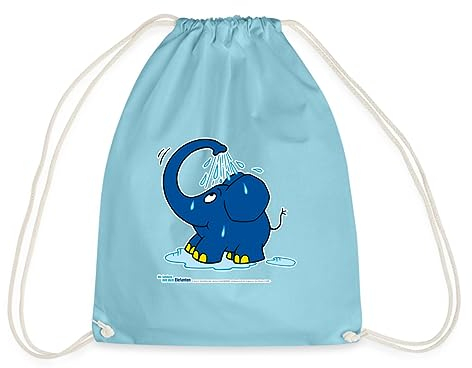 Spreadshirt Sendung Mit Der Maus Kleiner Elefant Dusche Turnbeutel, One size, Aqua
