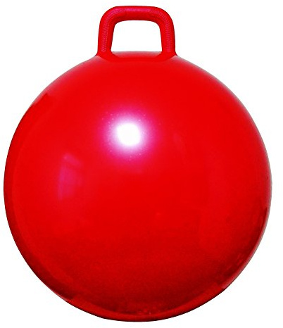 AppleRound Space Hopper Ball with Air Pump: 28in/70cm Diameter for Age 13 and Up, Kangaroo Bouncer, Hippity Hoppity Hop Ball for Teens and Adults, Plain Color (Red)
