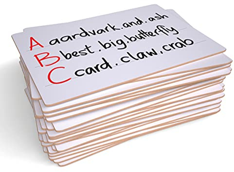 Show-me A4 Lined MDF Whiteboard – Pack of 30 Double-Sided Drywipe Board for Classroom & Home Use