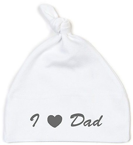 Schnoschi Babymütze in Weiss mit I Love Dad hochwertig Bestickt/gestickt